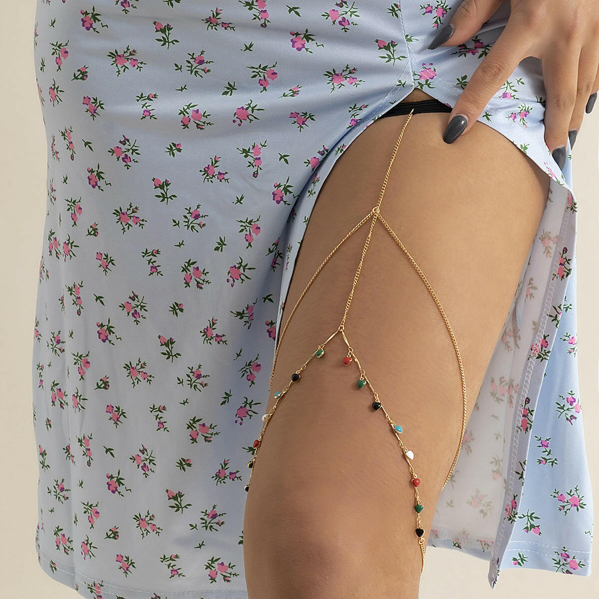 Leisure Beach  Pearl Leg Ring Body Chain.