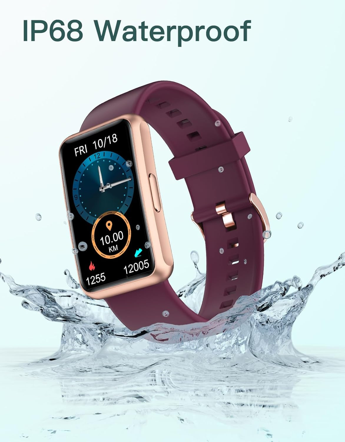 Waterproof Fitness Tracker Watch - No Bluetooth or App Required, Full Touch Screen, Step & Sleep Monitor, Alarm Clocks - Perfect for Men, Women & Parents (Purple).