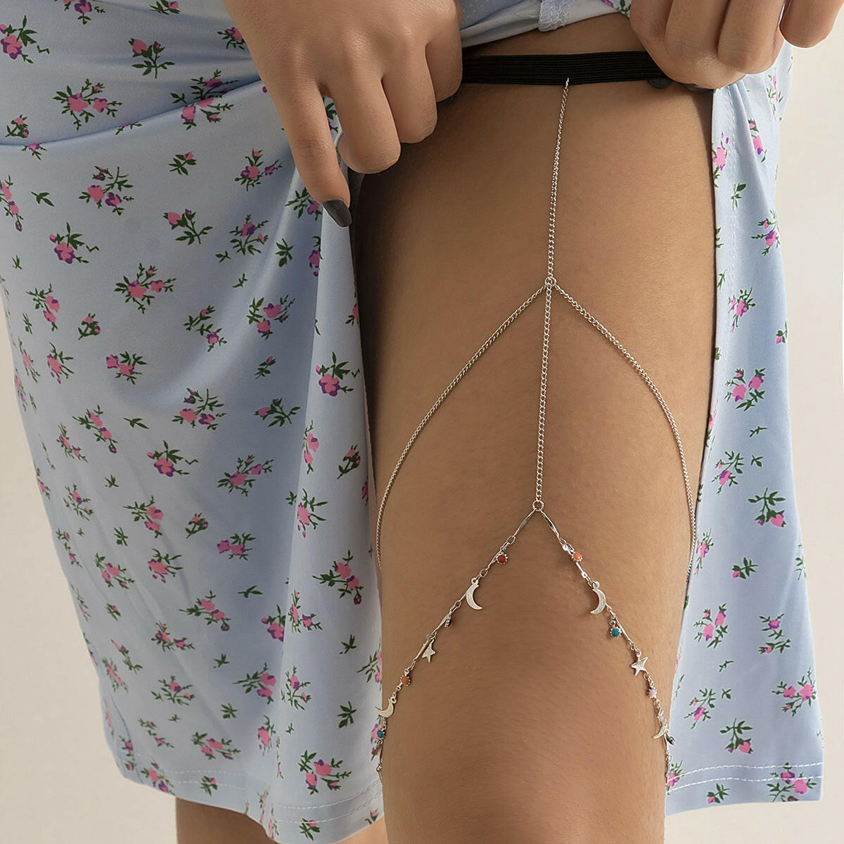 Leisure Beach  Pearl Leg Ring Body Chain.