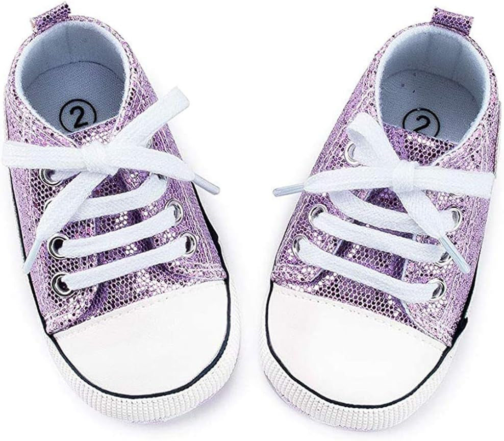 Baby Girls Boys Shoes Soft Anti-Slip Sole Newborn First Walkers High Top Canvas Denim Unisex Infant Sneaker.