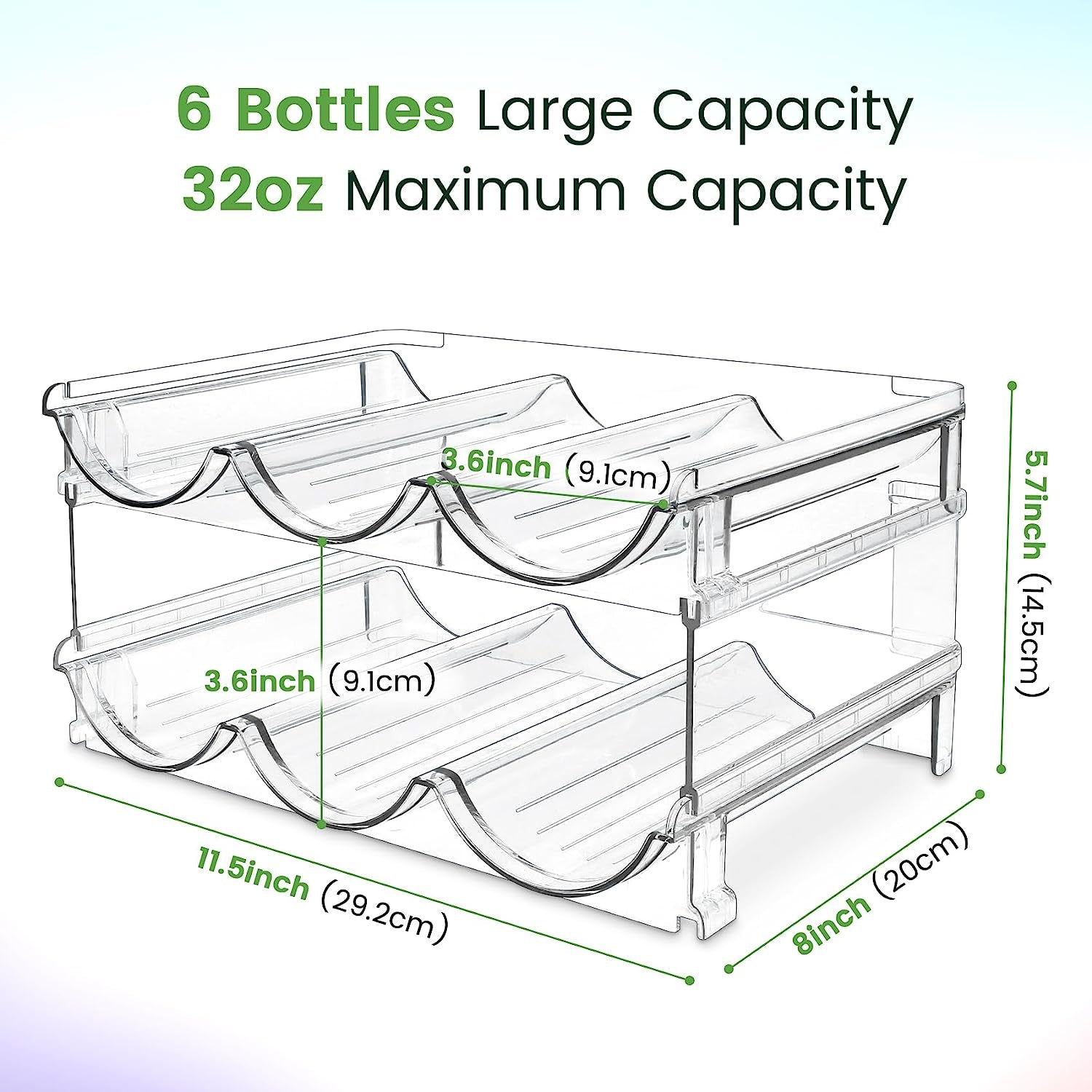 Efficient Water Bottle Organizer - 2 Pack Stackable Storage Racks for Cabinets.