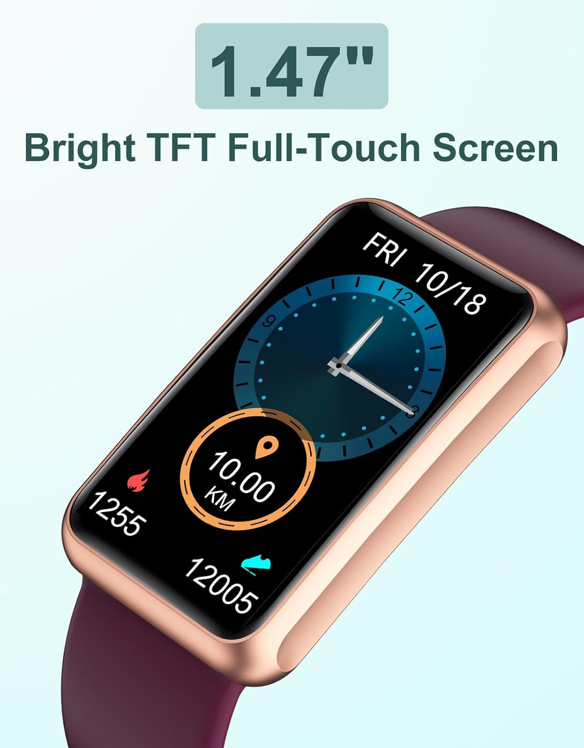 Waterproof Fitness Tracker Watch - No Bluetooth or App Required, Full Touch Screen, Step & Sleep Monitor, Alarm Clocks - Perfect for Men, Women & Parents (Purple).