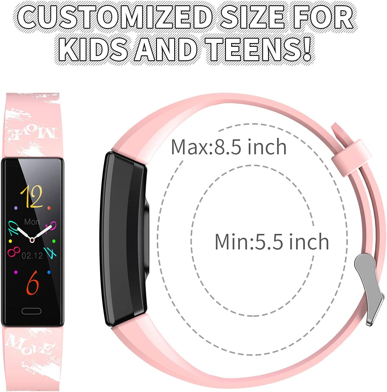 Vibrant Kids Fitness Tracker Watch - Waterproof Smartwatch with Pedometer, Stopwatch & 11 Sport Modes for Ages 6-16.
